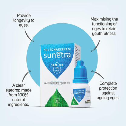 Sreedhareeyam Ayurveda Sunetra Senior Herbal Eyedrops (Above 60 years Age)'