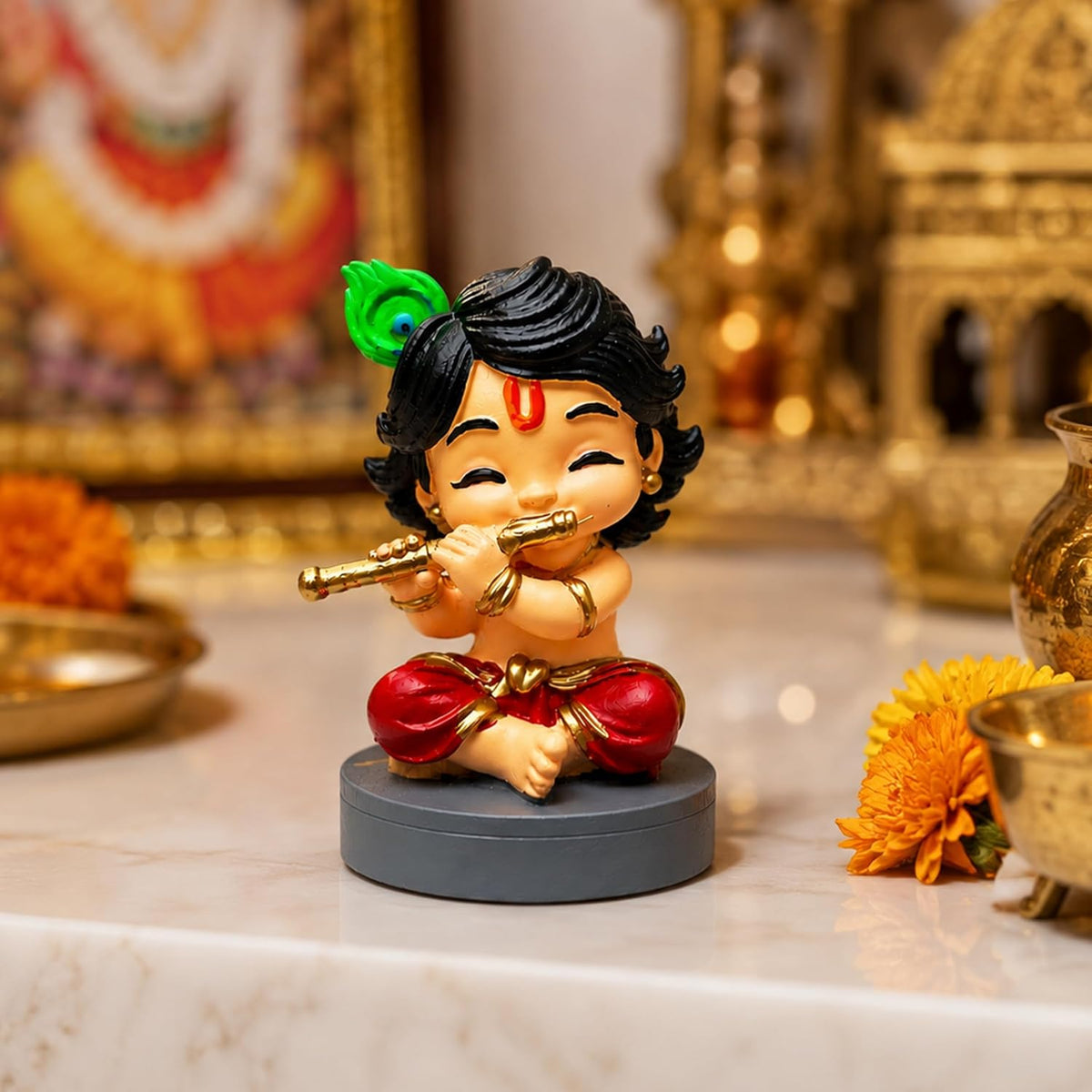 UNOVATE Krishna Idol Small for Car Dashboard | Krishna Murti | Multicolor