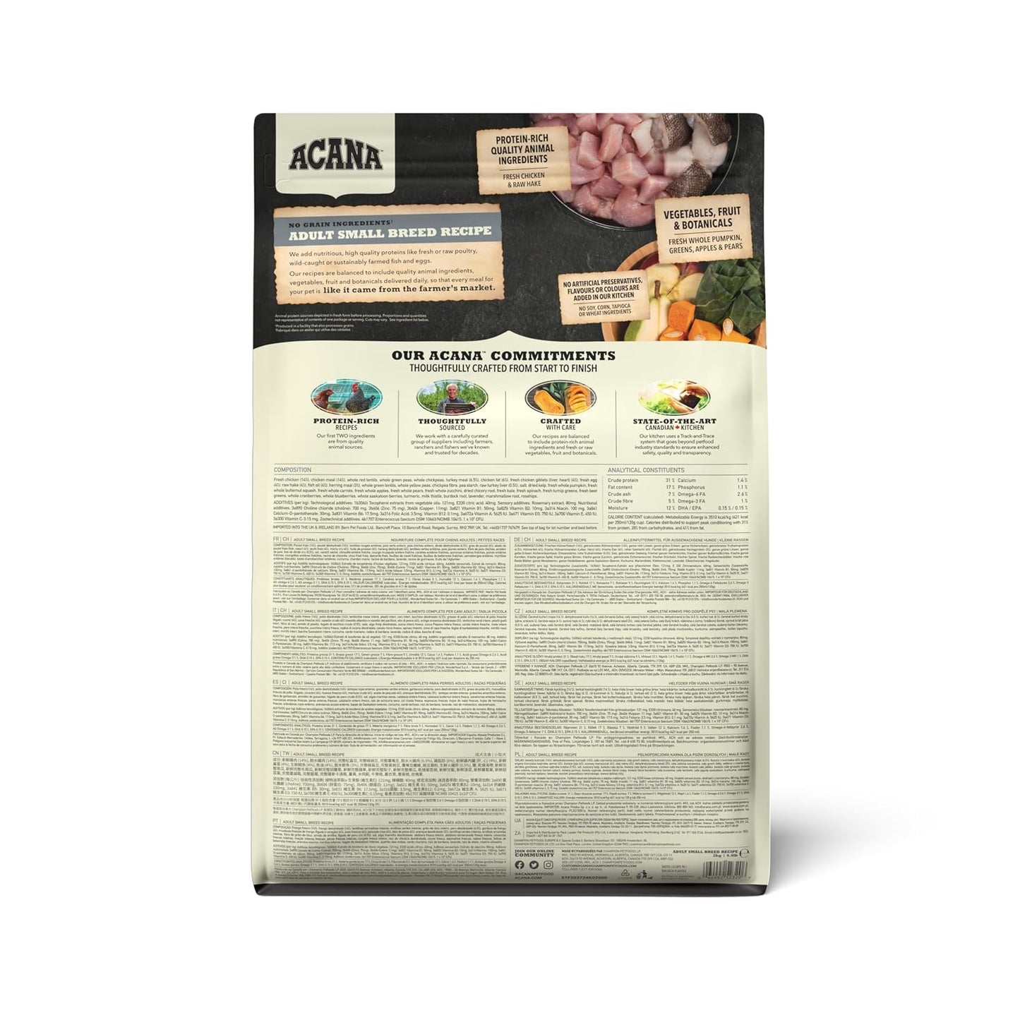 Acana Adult Small Breed Dry Dog Food, Grain Free Dog Food for All Life Stages, Fresh or Raw Ingredients, 340 gm