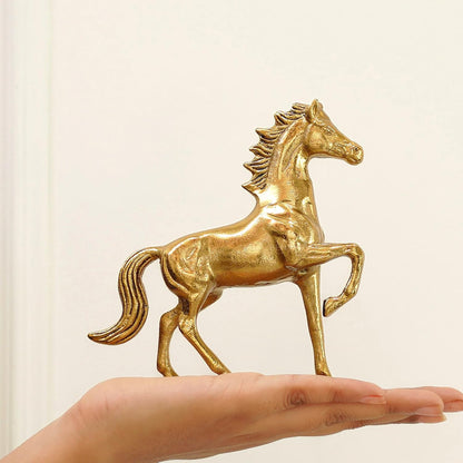 BEHOMA Metal Horse Figurine Showpiece Pack of, Gold - Set of 2