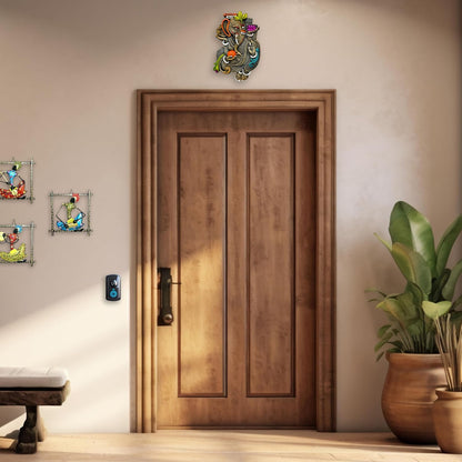 Ganesh Ji Wall Hanging Terracotta Idol Murti for Door Entrance, Main Gate, Mandir, Home & Office Decoration | Ganesha Ganpati Wall Sculpture | Spiritual & Religious Gifts (26x17 CM)