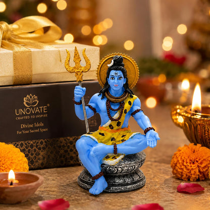 UNOVATE Shiva Idol for Car Dashboard | Adiyogi Statue | Mahadev Idol, 10 cm
