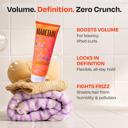 MANETAIN Volume Curl Gel 50ml for Curly & Wavy Hair | Flaxseed Curl Defining Gel with Medium Hold | Anti-Frizz & Moisturizing Styling Gel | Lightweight, CG-Friendly Hair Gel for Defined Curls