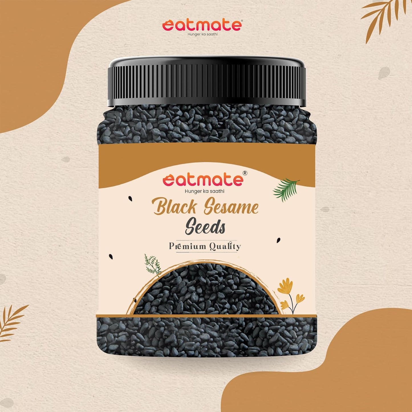 Eatmate Premium Black Sesame Seeds 250 g | Raw Kala Til Seeds for Eating, Cooking & Baking | Nutrient Rich Indian Spice | Pure Natural Black Til | High Calcium & Antioxidants Whole Sesame