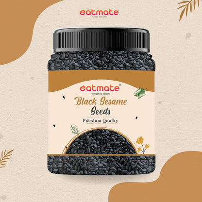 Eatmate Premium Black Sesame Seeds 250 g | Raw Kala Til Seeds for Eating, Cooking & Baking | Nutrient Rich Indian Spice | Pure Natural Black Til | High Calcium & Antioxidants Whole Sesame