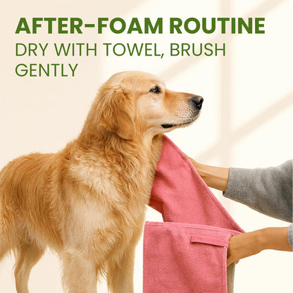 Petroyale Dry Bath Foam Shampoo for Dogs - Gentle and Natural Cleansing-Tick, Flea & Itch Relief - Waterless Foam Shampoo for Dog- with Lemongrass and Aloe Vera - for All Breeds | 150ml (Pack of 1)