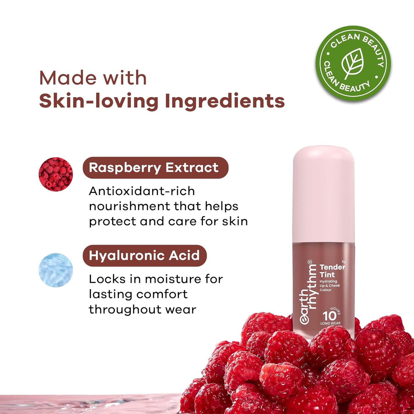 Earth Rhythm Tender Tint for Lip & Cheek with Pure Plant Pigments 10 H Stay - Bourbon