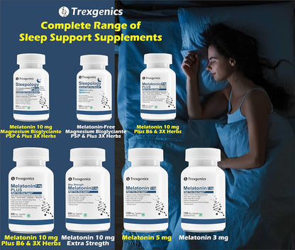 Trexgenics Melatonin 3 mg USP grade Night Time Sleep, Circadian rhythm, jet lag, cortisol balance Support(120 Veg.Capsules) (Melatonin 3 mg (120))