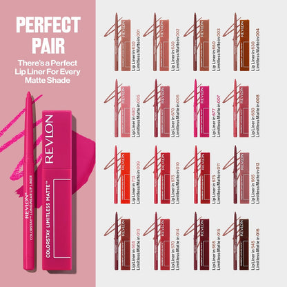 Revlon ColorStay Limitless Matte Liquid Lipstick, Vegan Formula, No-Budge, Longwear Lip Color, Long Lasting, Lightweight/Comfortable, Waterproof, 007 Icon Era, 5 ml