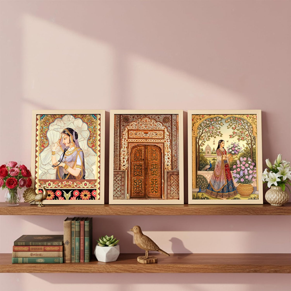 Rousrie Madhubani Wall Art Painting | Framed Wall Paintings For Home Décor | Wall Decoration Painting | Frames For Home Décor Office Frame Living Room (Design 3)