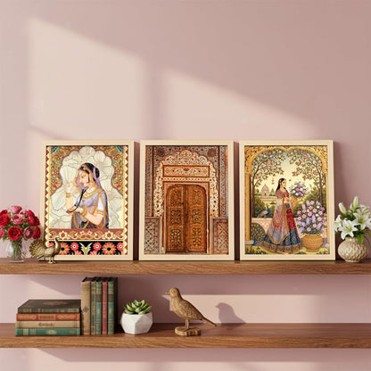 Rousrie Madhubani Wall Art Painting | Framed Wall Paintings For Home Décor | Wall Decoration Painting | Frames For Home Décor Office Frame Living Room (Design 3)