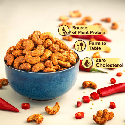 Kravio Premium Thai Chilli Roasted Cashew Nuts | Spicy Crunch - 200g