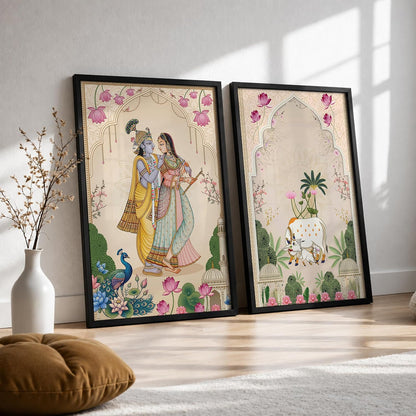 Traditional Indian Wall Art — Set of 2 (ART 14, 13x19 INCHES)