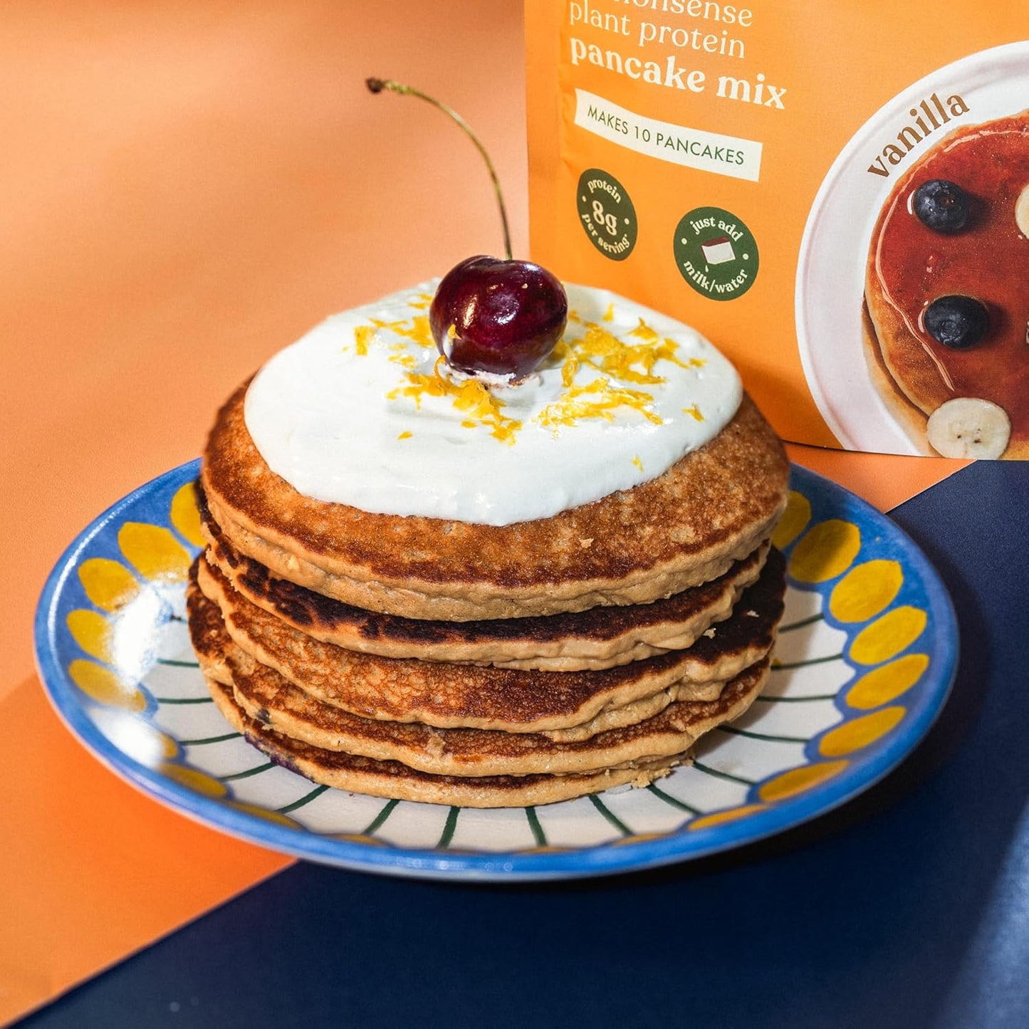Cosmix No-Nonsense Protein Pancake | 8g Protein/Serving | Instant Breakfast with Supergrain Blend (Oats, Jowar, Kodo, Little Millet) | Pancake Mix | No Maida, No Refined Sugar | Vanilla - 200g