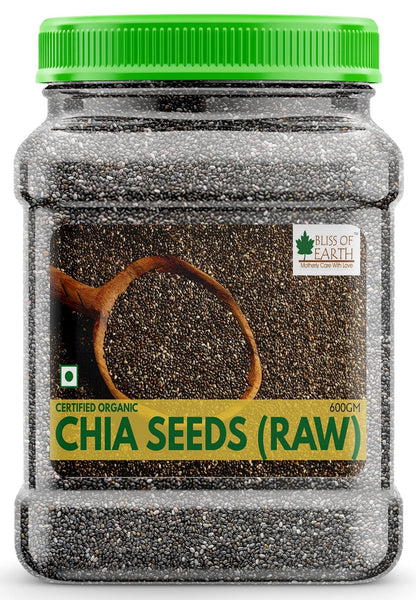 Bliss of Earth Raw Chia Seeds For Weight Loss, Raw Super Food With Omega & Fiber 600gm