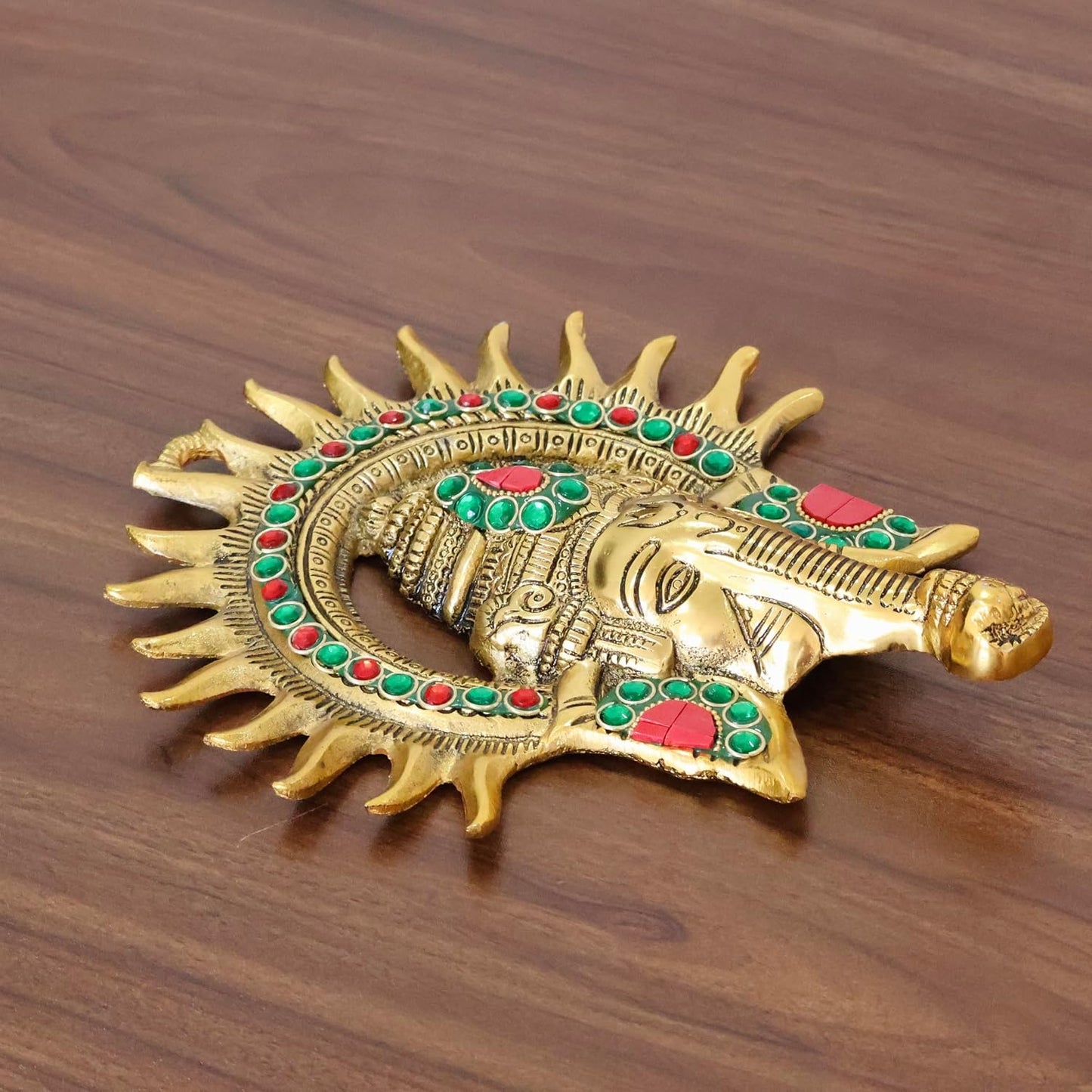 Metal Ganesha ji Statue,Ganpati Wall Hanging Sculpture Lord Ganesh Idol Lucky Feng Shui Wall Decor Your Home, Office,Religious Gift Article