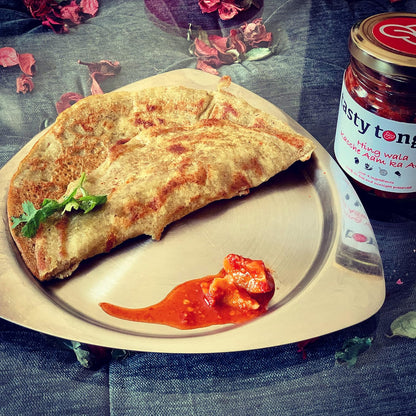 tasty tongue' Heeng Wala Kacche Aam ka teekha Achar/Hing ki Achari (Spicy Asafoetida-Raw Mango Pickle), Traditional, 100% Oil-Free, preservatives-free, Sun dried, Certified