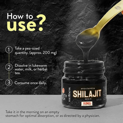 Ayouthveda Pure Himalayan Shilajit Resin | Authentic Ayurvedic Rasayana for Energy, Stamina & Vitality | Fulvic Acid–Rich | Supports Strength, Endurance & Nutrient Absorption | For Women & Men |20g
