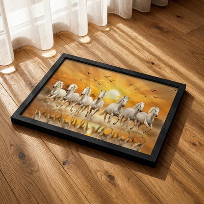 7 Horse Vastu Wall Painting (Landscape Collection) (Natural, Design 25, 48L x 33W cm)