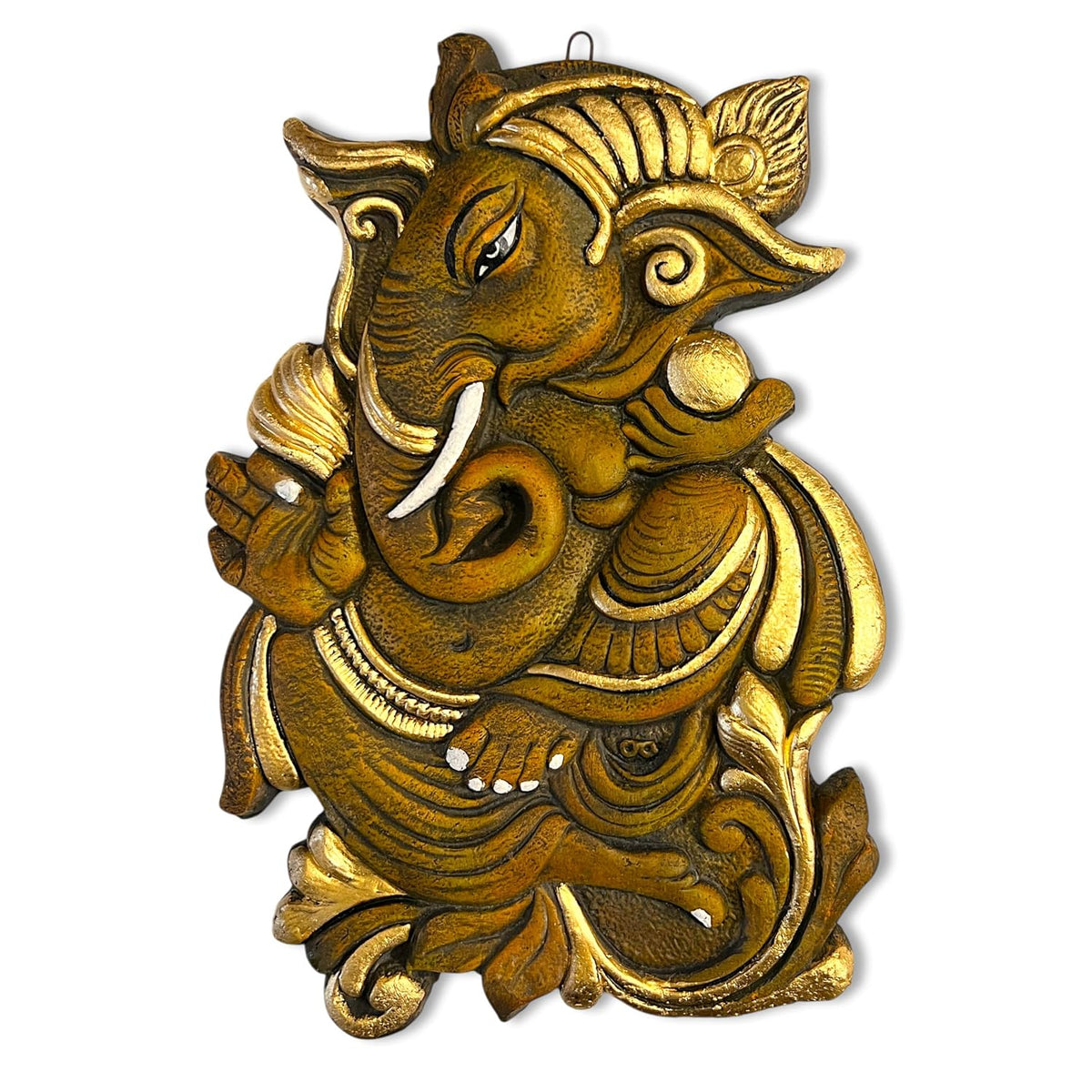 Ganesh Ji Terracotta Wall Hanging Idol Murti | Ganpati Bappa Ganesha Wall Hanging for Door Entrance, Main Gate, Mandir, Home & Office Decor | Spiritual Wall Art Decor & Gift (27x19 CM)