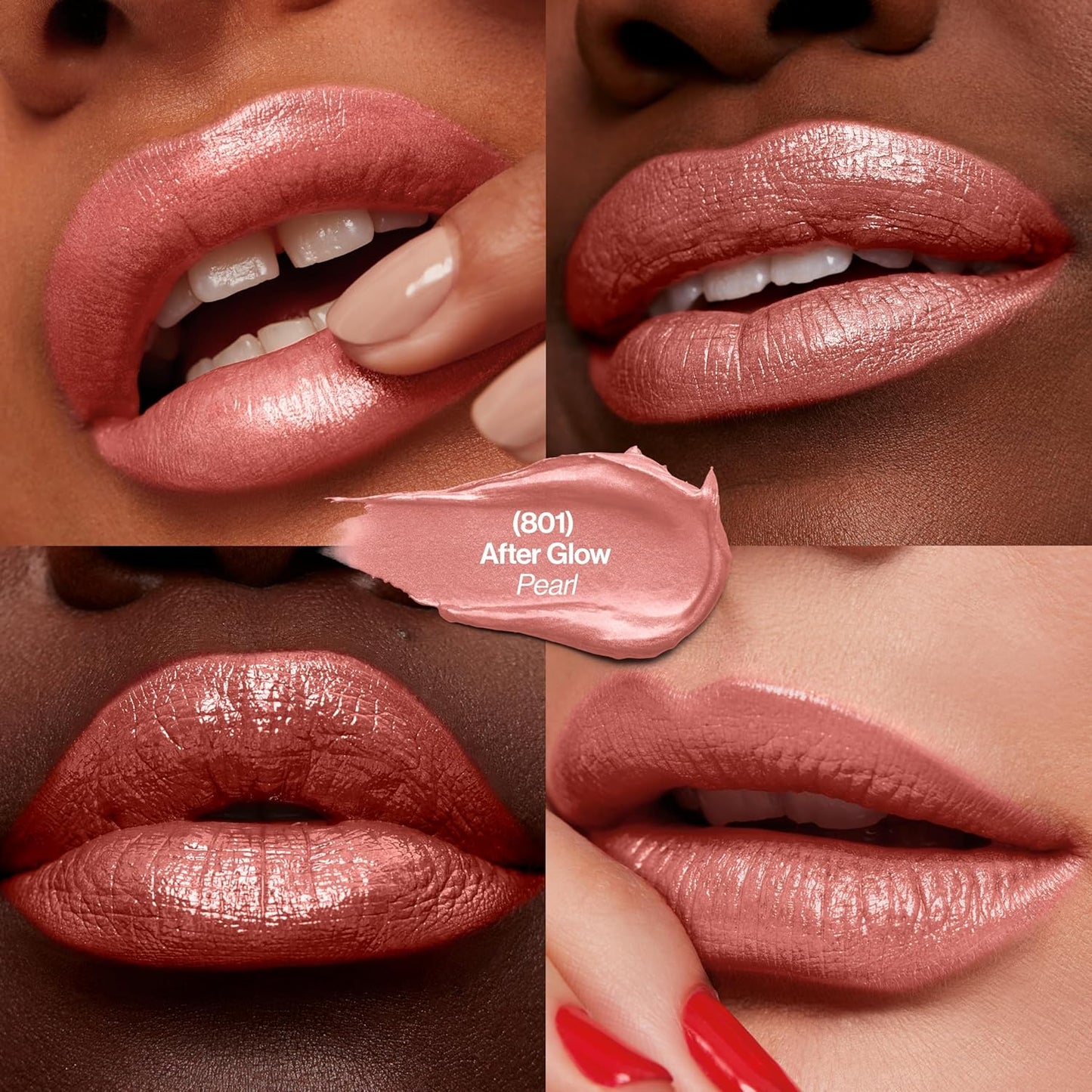 Revlon Super Lustrous Lipstick, Creamy Formula For Soft, Fuller-Looking Lips, Moisturized Feel, 801 After Glow, 0.15 oz
