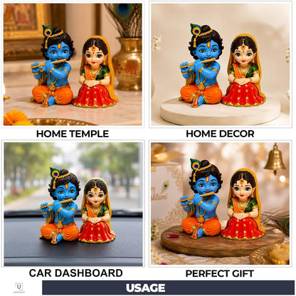 UNOVATE Radha Krishna Idol for Gift | Car Dashboard | Radha Krishna Murti