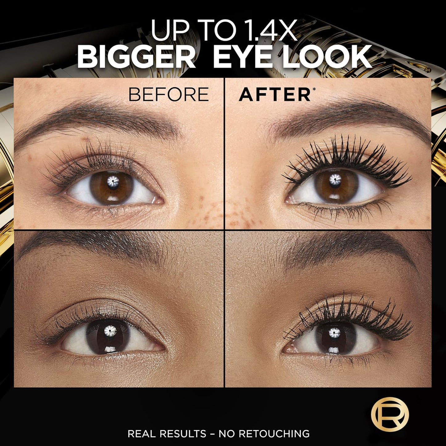 L’Oreal Paris Voluminous Panorama Waterproof Mascara Volumizing, Clump Free, Smudge free, Long-lasting, Black, 9.9ml