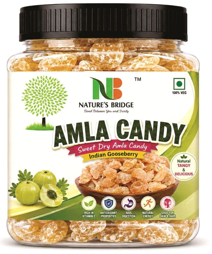 Nature's Bridge Natural Dried Sweet Amla Candy 900 GM | Dry Amla Candy | Indian Gooseberries | Dried Amla