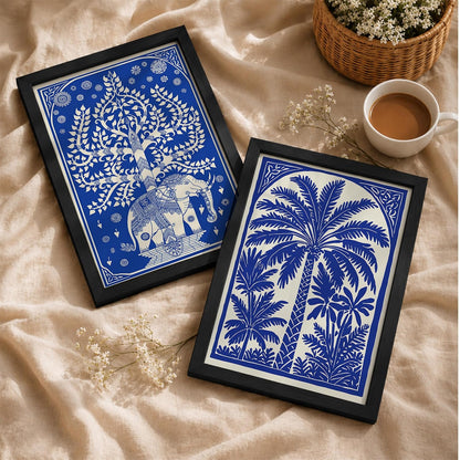 Traditional Indian Wall Art — Set of 2 (ART 22, 13x19 INCHES)