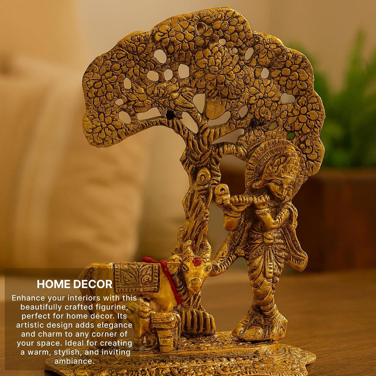 Radha Krishna Idol & Figurine for Home | God Idol for Pooja Room | Radha Krishna Murti & Gift Article (L12 x W8 x H15 cm)
