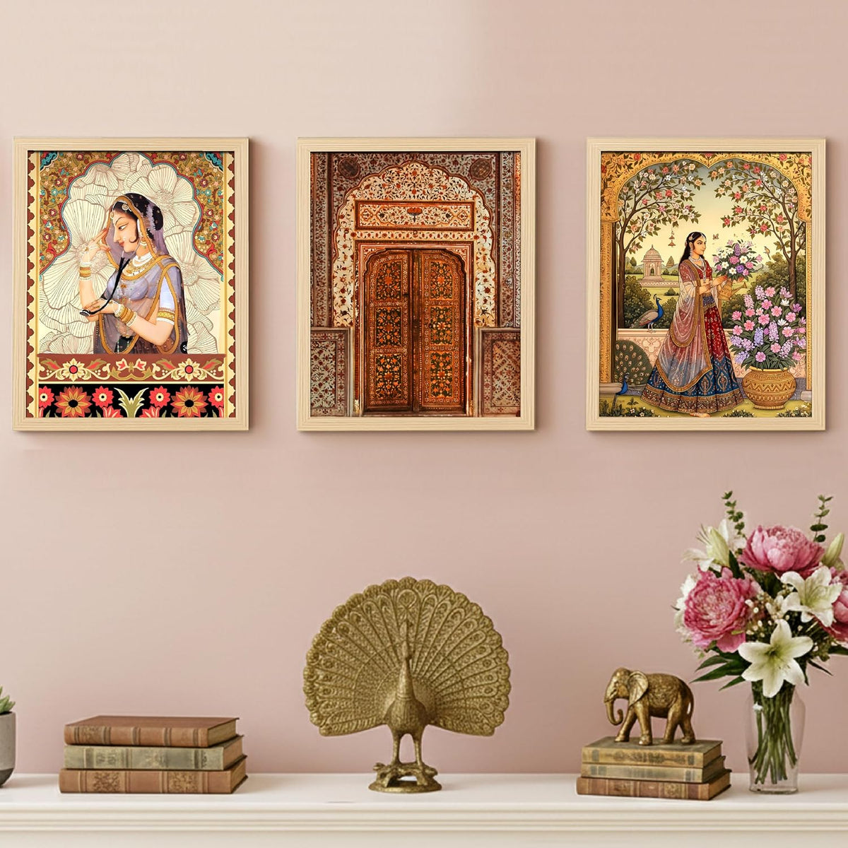Rousrie Madhubani Wall Art Painting | Framed Wall Paintings For Home Décor | Wall Decoration Painting | Frames For Home Décor Office Frame Living Room (Design 3)
