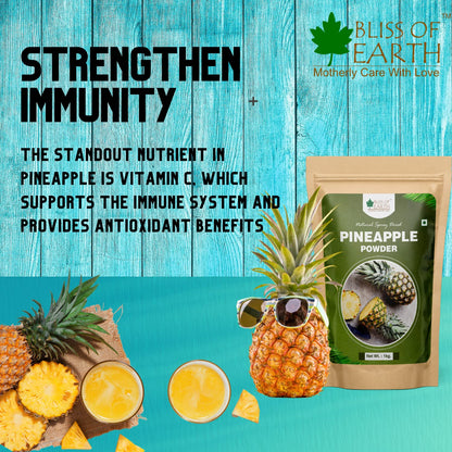 Bliss of Earth Pineapple Powder Natural Spray Dried Great for Juices, Jams, Cake, Ice Cream, & Energy Drinks (pineapple, 200)