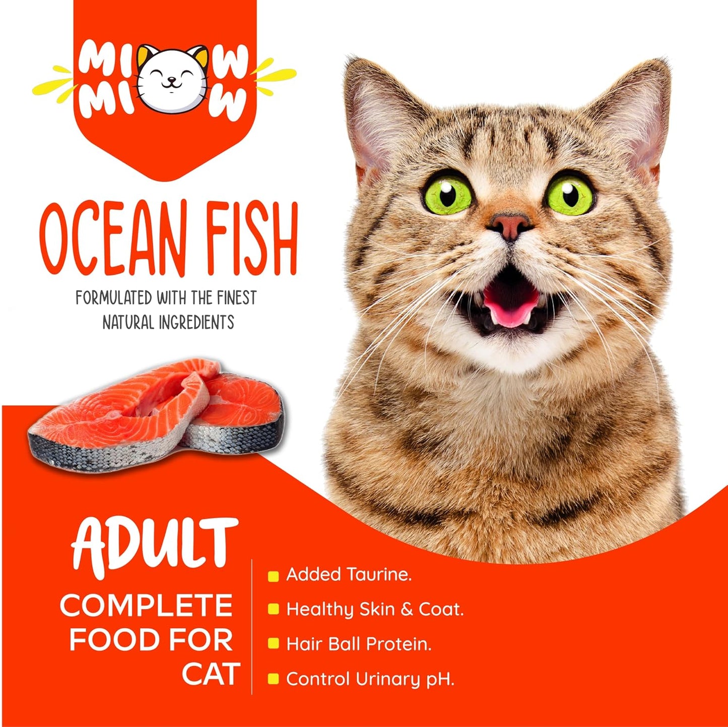 TAIYO MIOW MIOW Adult Ocean Fish, Complete Food for Cat | Formulated with Finest Ingredients (50g)