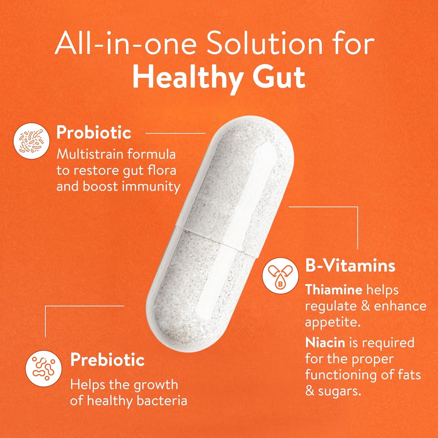 VELBIOM Happy Cultures Gut Feeling Digestion Supplement| Unique Blend Of Probiotics For Daily Digestive Health| B-Vitamins Gut Digestion |Clinically Tested For Men and Women - 30 Veg Capsules