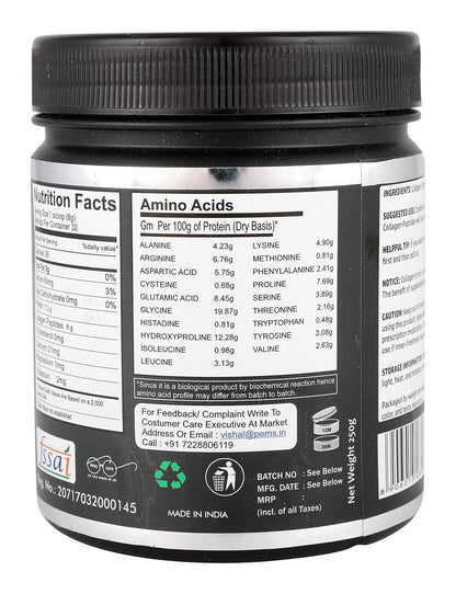 Nature's Secret Pure Hydrolysed Collagen Supplement 250 Gm | 99% Protein | FSSAI Approved | for Radiant Skin, Thicker Hair, Stronger Nails & Joints | Unflavoured Bottle