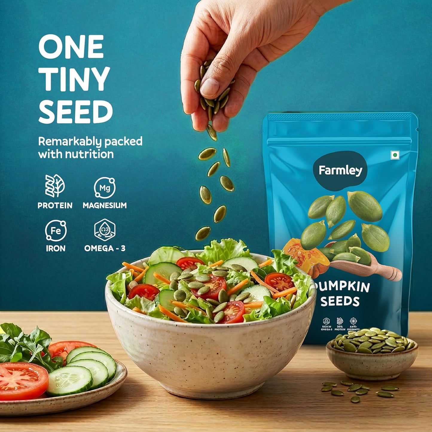 Farmley Pumpkin Seeds I 200g | AAA Grade Pumpkin Seeds for eating | Immunity Booster and Fiber Rich (Pack of 1)