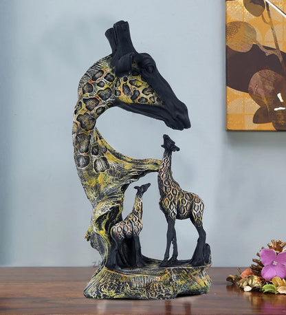 zart Statue of Giraffe Sculpture for Home/Office/Cafe/Hotel Decor Decorative Gift Showpiece (Pack of 1, resin, Multicolour)