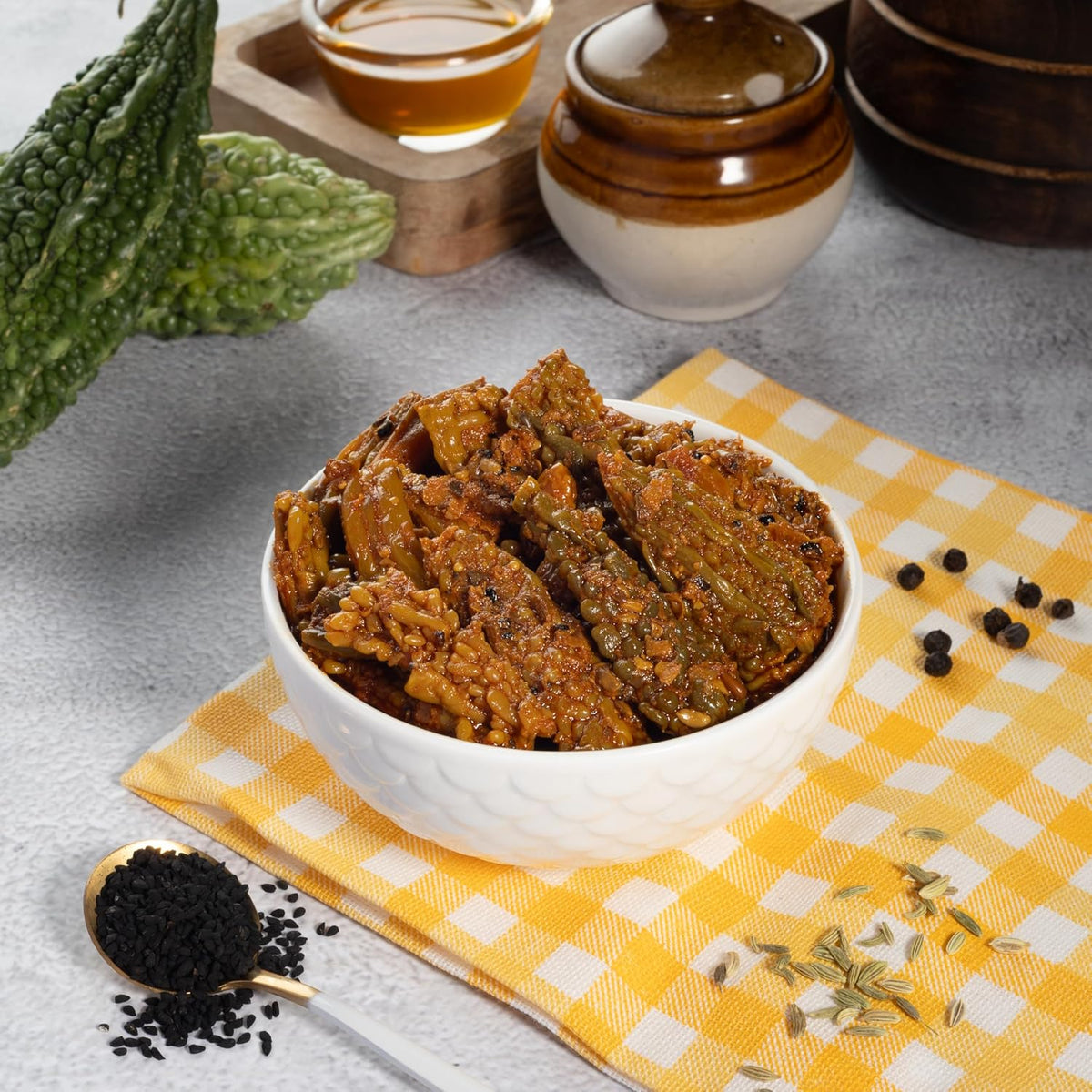 Pahadi Tales Karela Pickle 200g | Bitter Gourd Achar in Pure Mustard Oil | Sundried Homemade Pahadi Achaar | Karele ka Achar | Traditional Pahadi Recipe | Made in Jammu & Kashmir