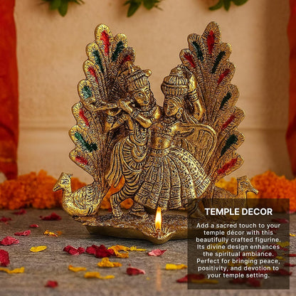 Radha Krishna Idol & Figurine for Home | God Idol for Pooja Room | Radha Krishna Murti & Gift Article (L15 x W10 x H16 cm)