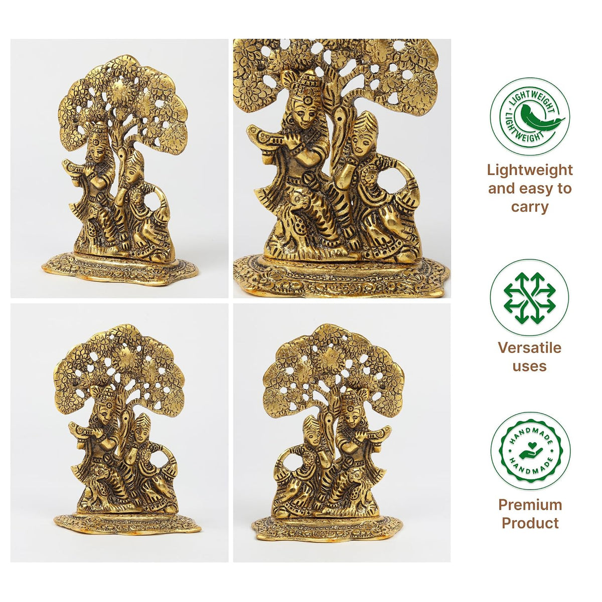 Radha Krishna Idol & Figurine for Home | God Idol for Pooja Room | Krishna Statue, Radha Krishna Murti & Gift Article (L11 x W7 x H14 cm)