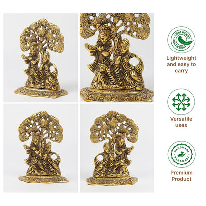 Radha Krishna Idol & Figurine for Home | God Idol for Pooja Room | Krishna Statue, Radha Krishna Murti & Gift Article (L11 x W7 x H14 cm)