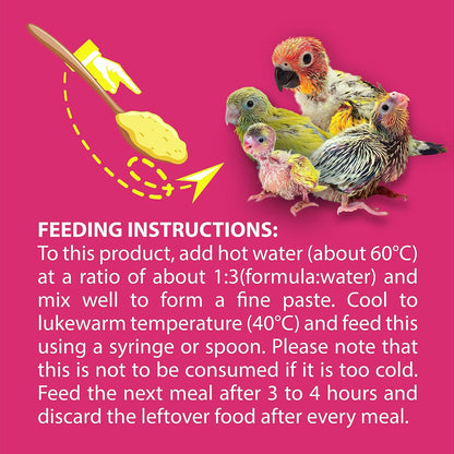 Petslife Mini Hand Feeding Formula for All Baby Birds, 180g | Baby Bird Feeding Formula