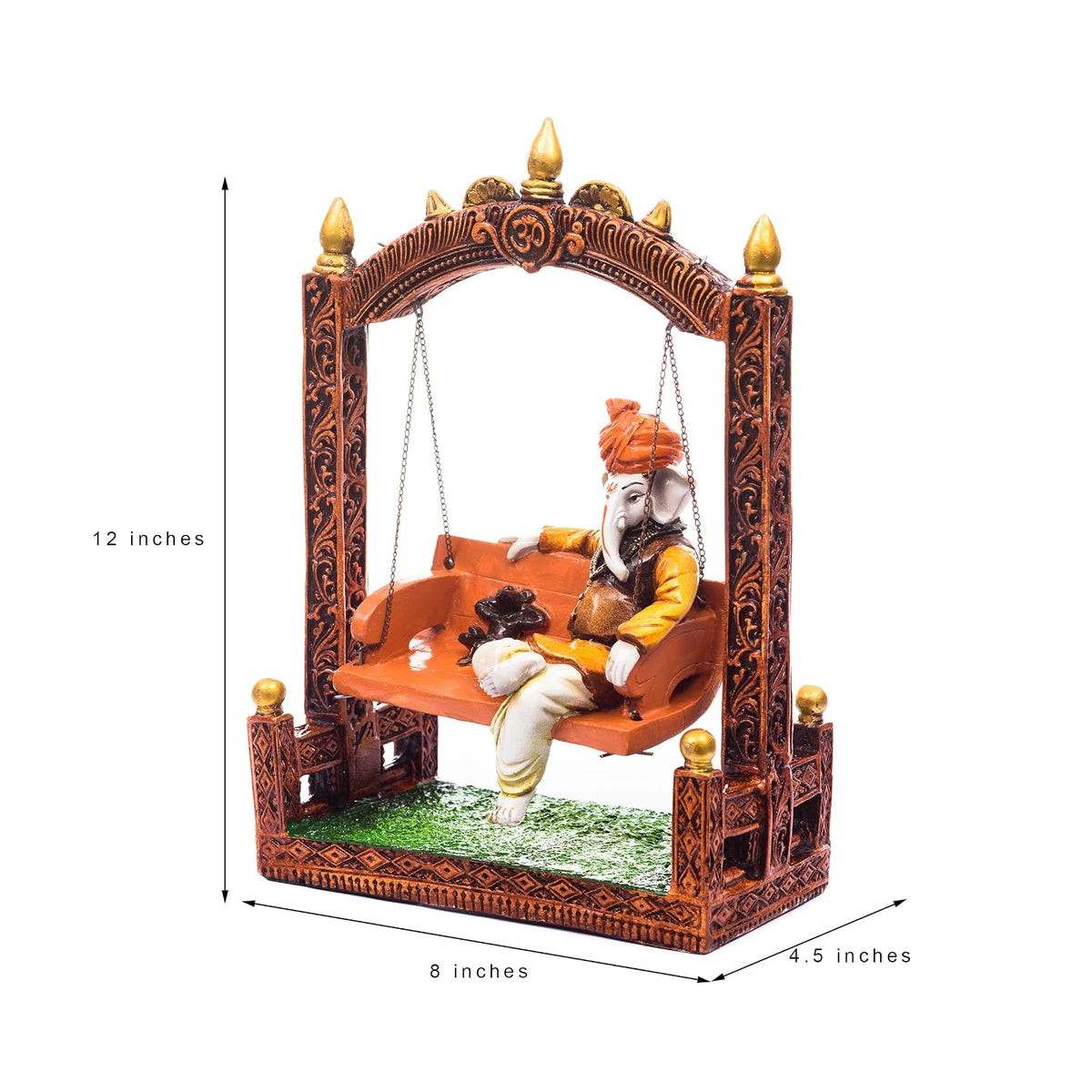 eCraftIndia Polyresin Lord Ganesha Idol (10.99 cm x 19.98 cm x 29.99 cm, Brown)