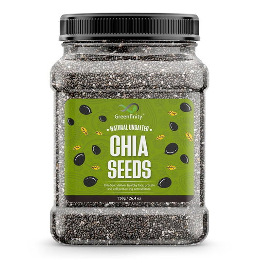 GreenFinity Chia Seeds 750g | Omega-3 clean chia Seeds for Eating | Healthy Snacks |
