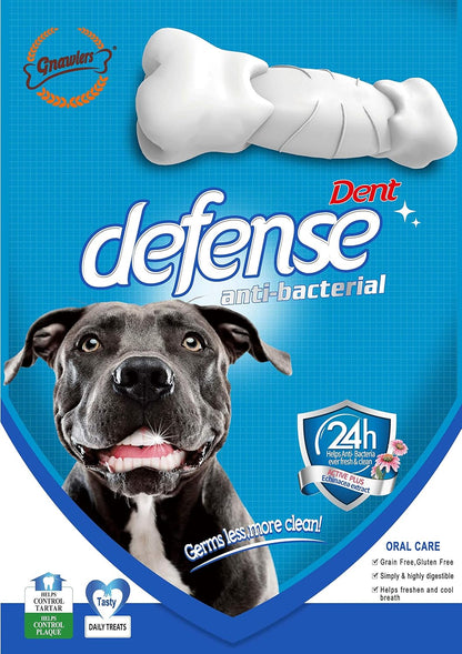 Gnawlers Dent Defense Anti Bacterial, Dental Chew Bone for Dogs Medium, 525 g