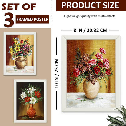 Framed Art Painting For Home, Living Room, Hall | Traditional Paintings With Frame For Home Decor (Floral D5)