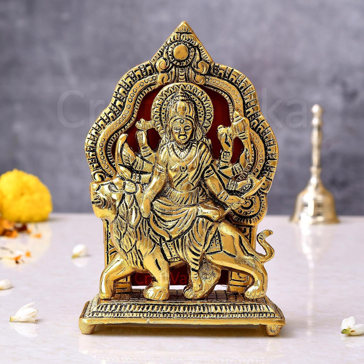 Maa Durga Idol sherawali MATA Murti Goddess for Pooja Room, Home, Office Temple Mandir Decor Showpiece, Gift Items