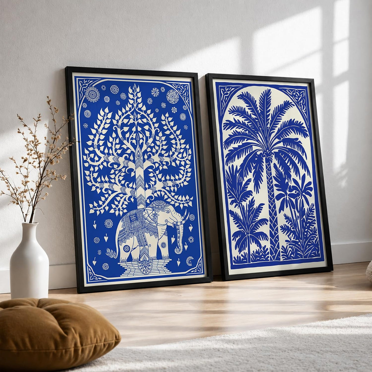 Traditional Indian Wall Art — Set of 2 (ART 22, 13x19 INCHES)