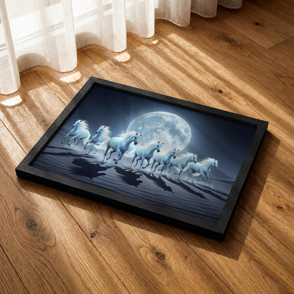 7 Horse Vastu Wall Painting (Landscape Collection) (Natural, Design 18, 48L x 33W cm)