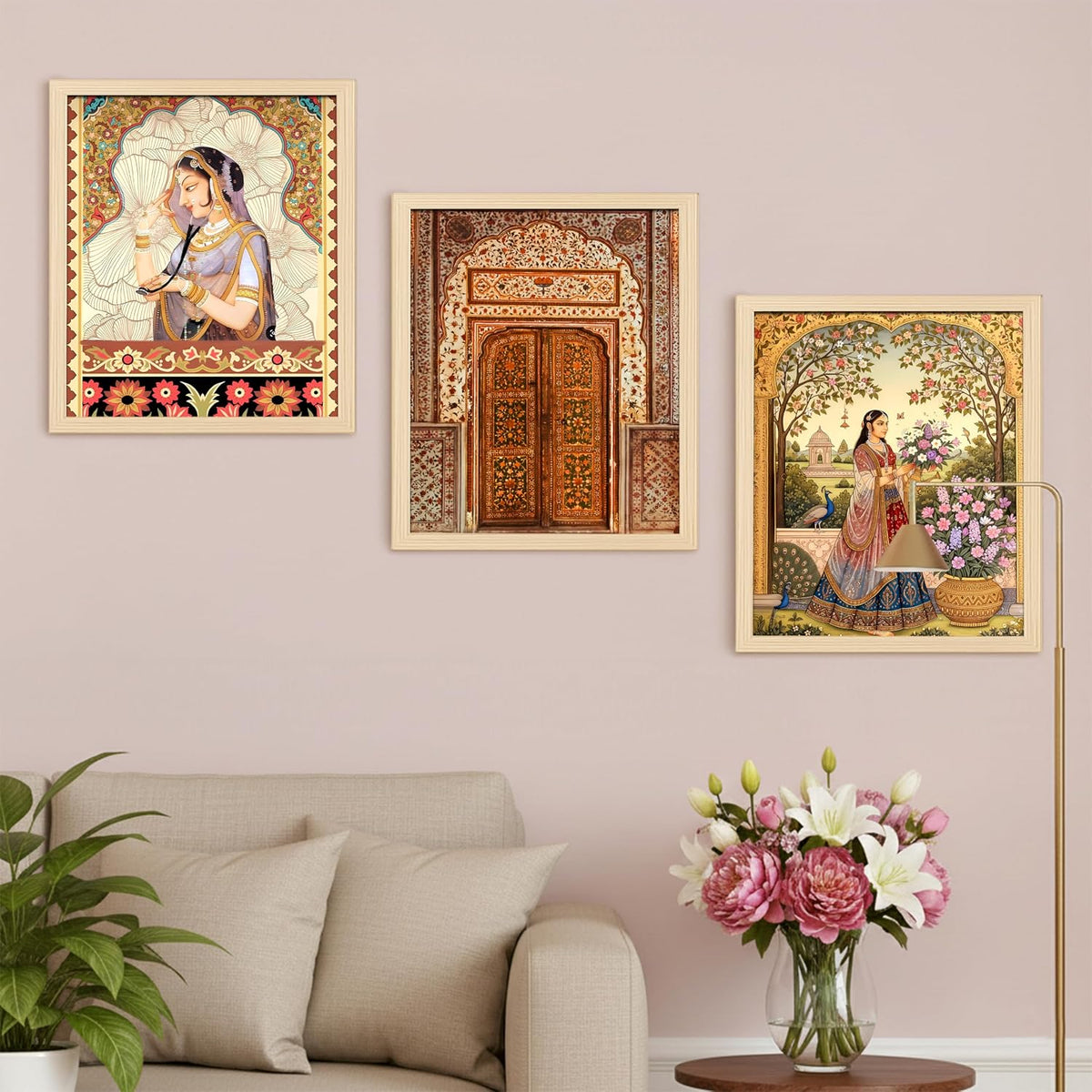 Rousrie Madhubani Wall Art Painting | Framed Wall Paintings For Home Décor | Wall Decoration Painting | Frames For Home Décor Office Frame Living Room (Design 3)